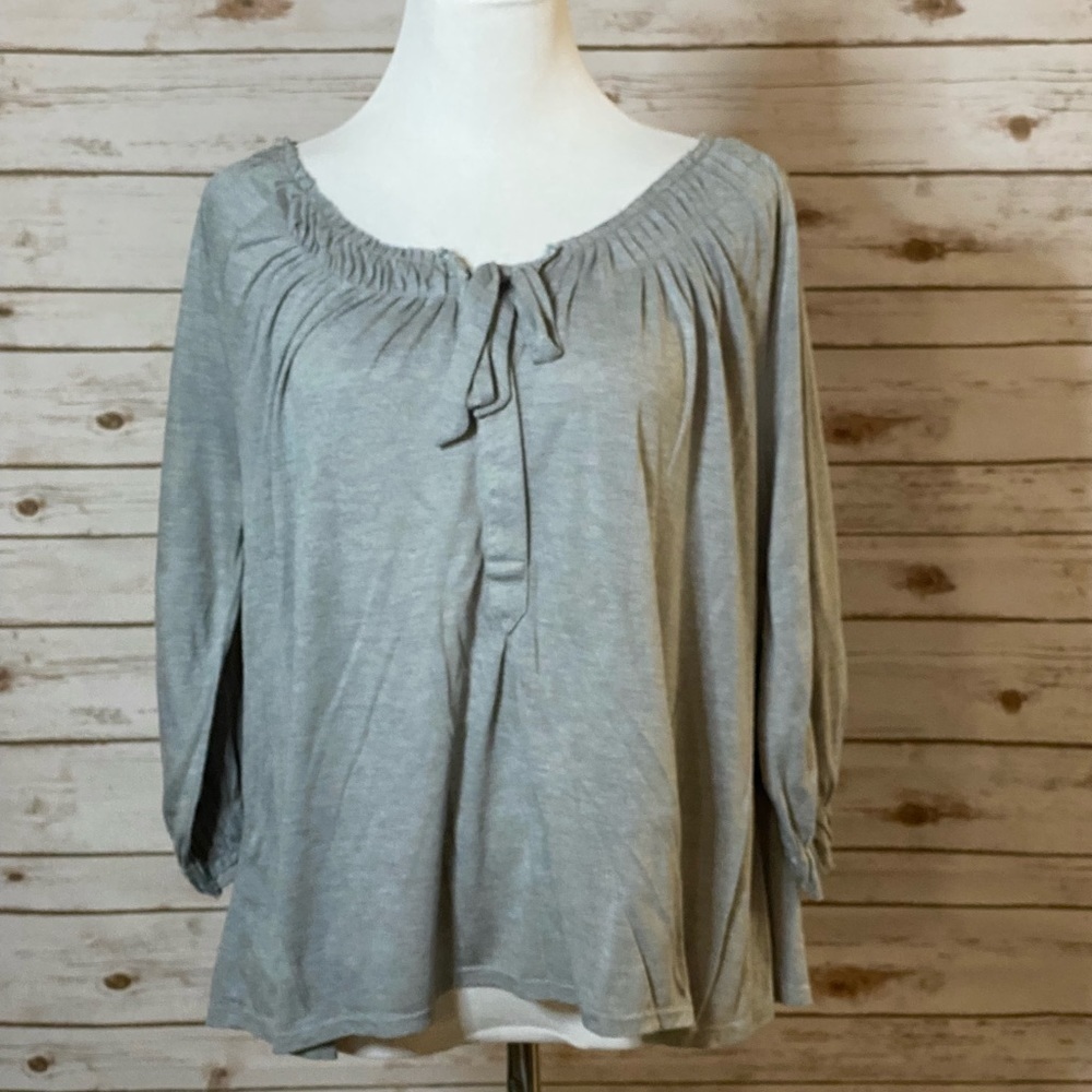 Soft Joie gray boho chic casual long sleeve peasant top Size Small